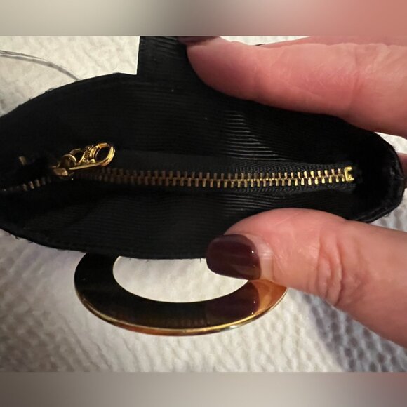 Authentic Celine Triumph Arc Pouch – Black with Gold Hardware, Exquisite Lux - Picture 12 of 15